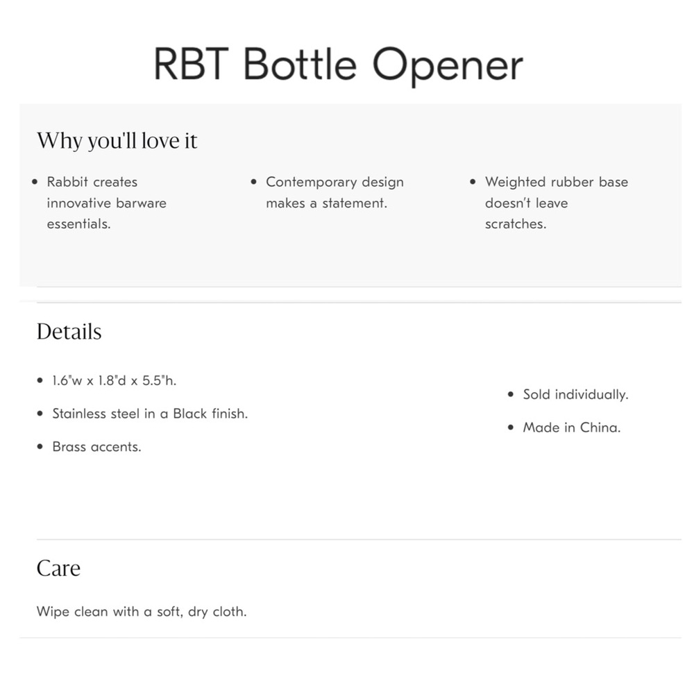 West Elm RBT Bottle Opener - Picture 13 of 13